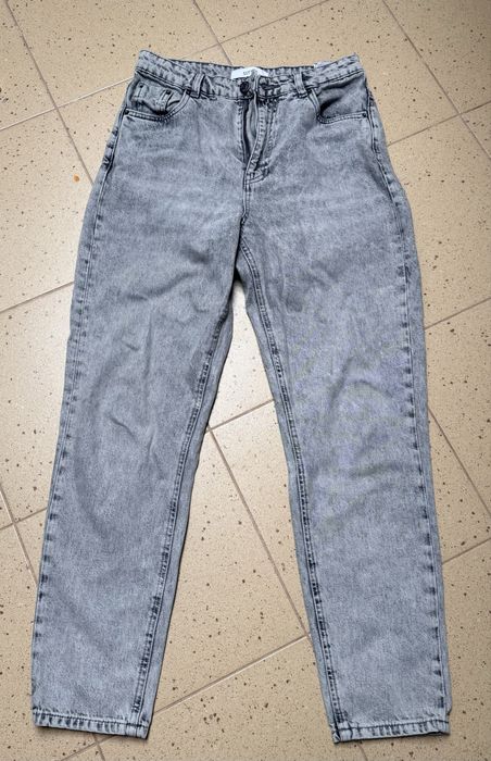 Zara szare jeansy proste nogawki r.38