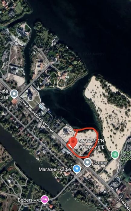 Продам участок под застройку с выходом на Днепр