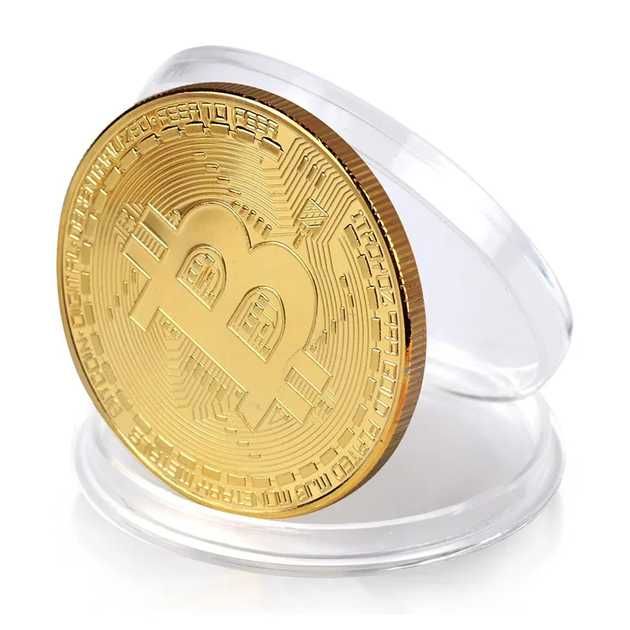 Сувенірна монета Біткоїн(Bitcoin) BTC, на подарунок в капсулі