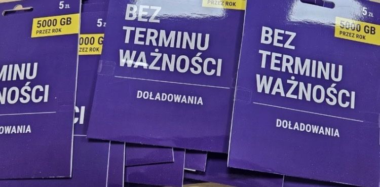 Bezterminowy internet! Cały rok aktywna karta sim z internetem. Idealna do lokalizatora GPS kamery starter Play odNowa
