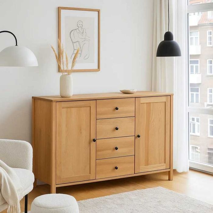 meble drewiane kolekcja prestige 2 komody, witryna, regał