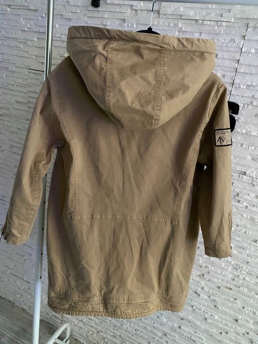 Speedway parka bezowa asymetryczna rękawy zip