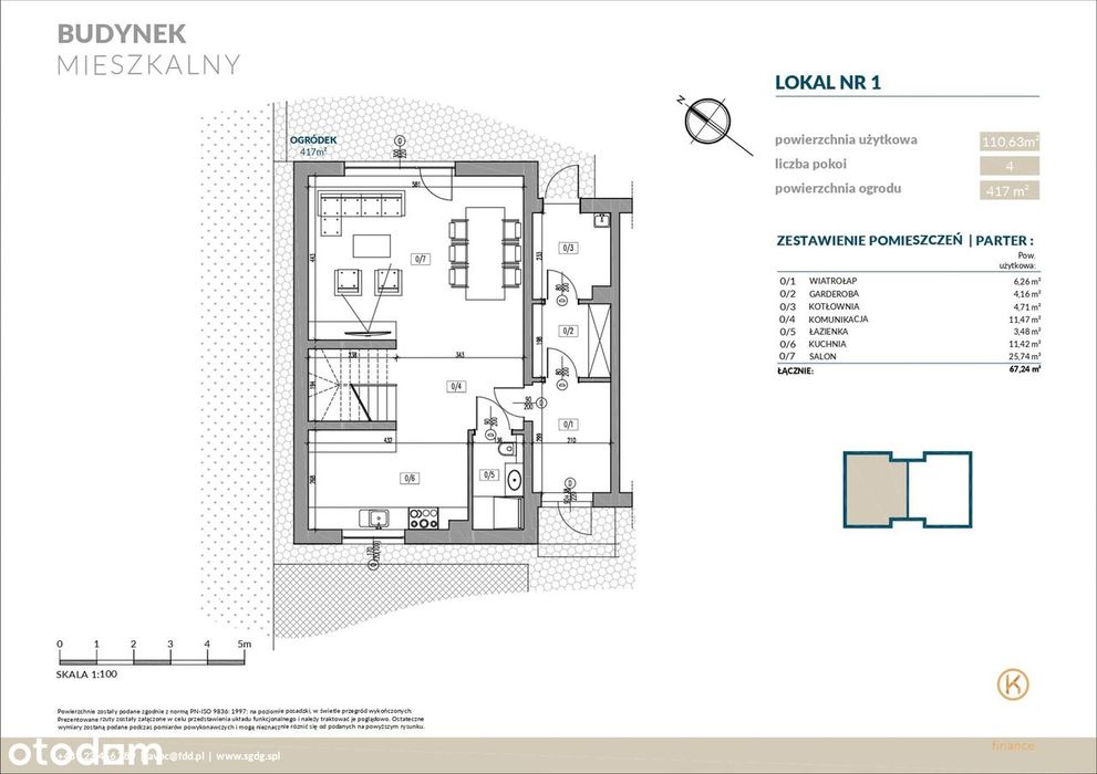 Nowoczesny dom - lokal mieszkalny z ogrodem | 110,63 m² | Kołdowo