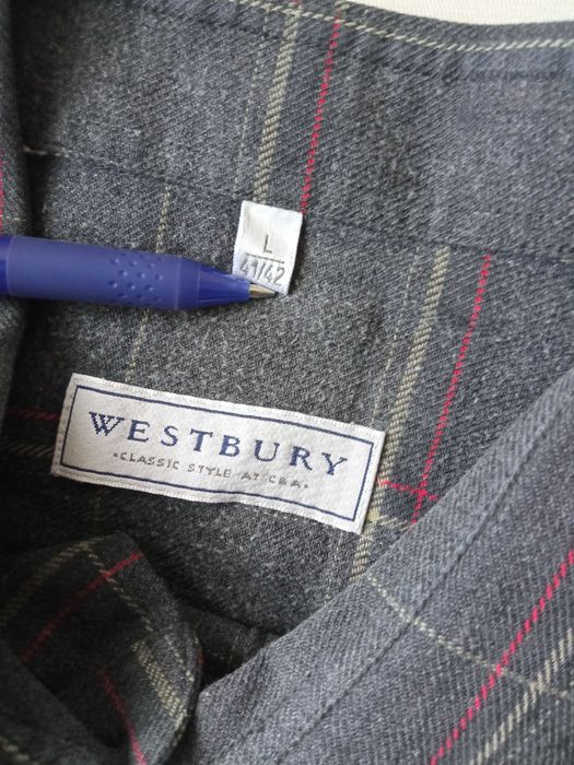 Westbury męska koszula bawełniana krata r L 41/42