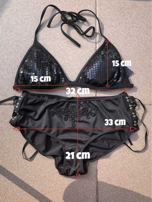 Strój kąpielowy damski H&M 6ixty8ight czarny dwuczęściowy 36