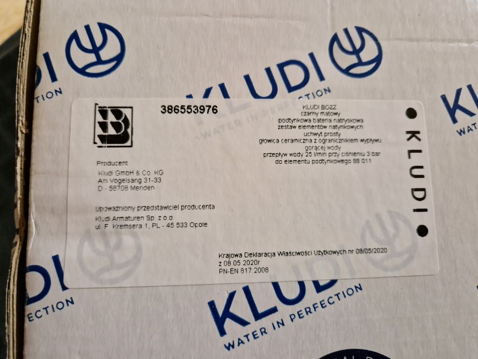 Podtynkowa bateria natryskowa czarny mat Kludi 
KLUDI 386553