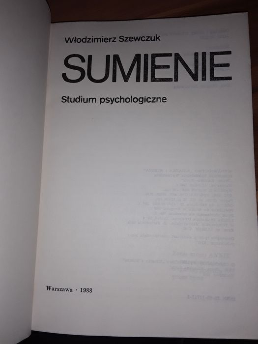 Sumienie etyka studium psychologiczne Szewczuk psychologia samorozwój