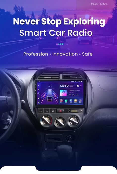 Rádio Android Carplay Wi-Fi Bluetooth RDS GPS Toyota Rav4 2003 a 2005