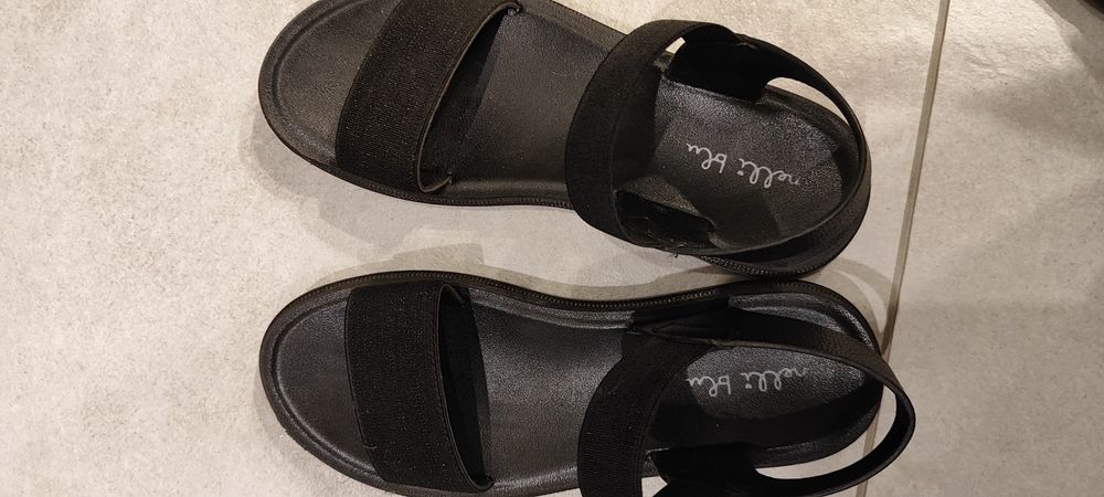 Sandały czarne 36 Nelli blu jak nowe