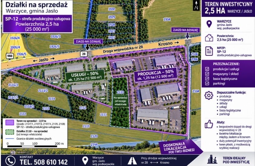 Teren inwestycyjny  2,5 HA – WARZYCE / JASŁO
