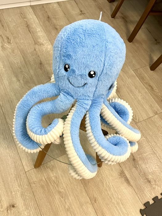 Duża pluszowa ośmiornica XXL – błękitna maskotka – 45 cm