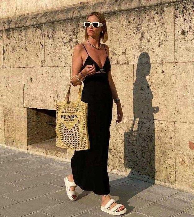 Prada torba plazowa siateczka,Nowa,koszyk