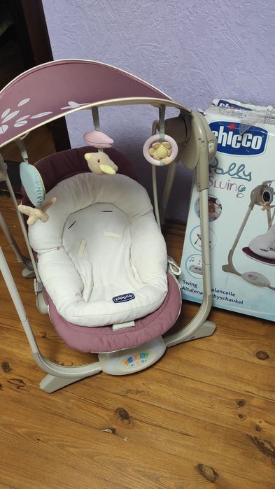 Шезлонг гойдалка, колисковий центр Chicco
