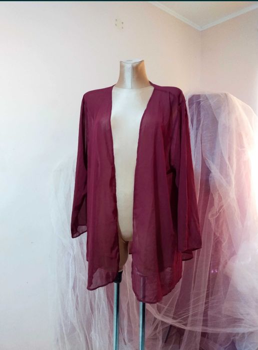 Прозрачная бордовая накидка Размер 48-54