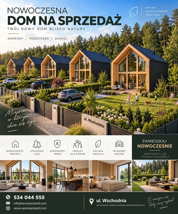 Nowoczesne domy z dużymi działkami