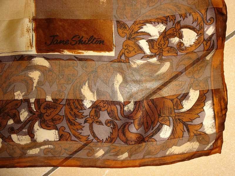 Jane Shilton Pure Silk ręcznie rolowana duża jedwabna chusta apaszka