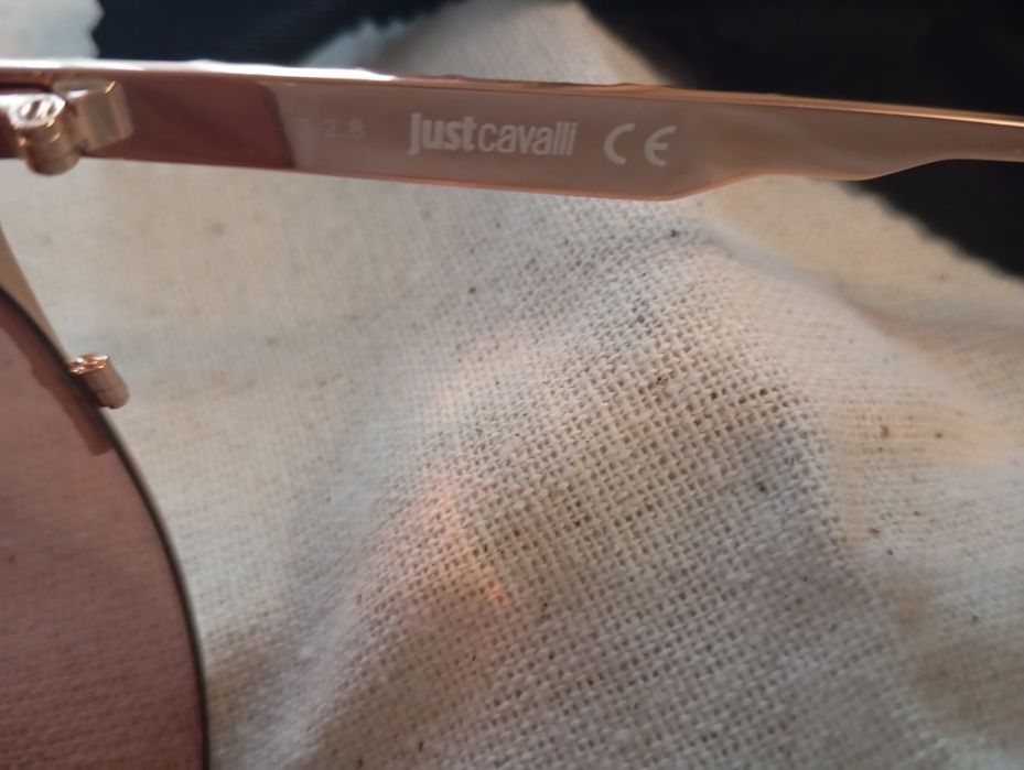 Just Cavalli nowe złote okulary kocie oko