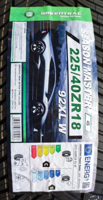 Opony 225/40R18 Greentrac Season Master 26r C/B/71dB 3 lata gwar. 245z