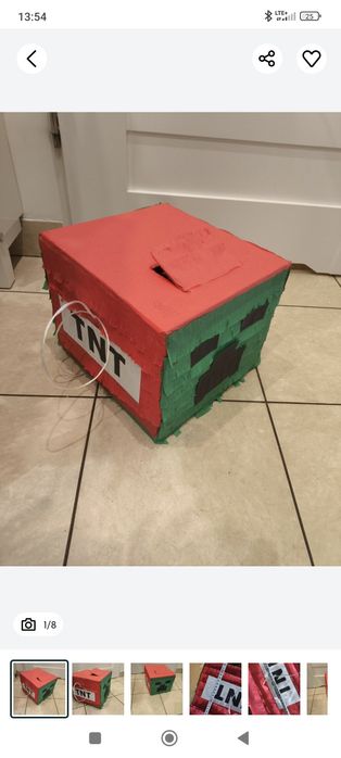 Piniata urodziny Minecraft creeper TNT express wysyłka