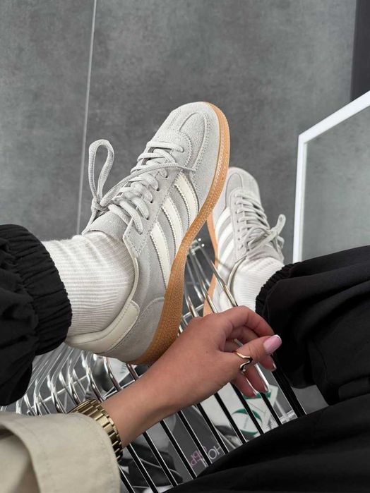 Кеди Adidas Spezial Grey White | кросівки Адідас Спешл сірого кольору замшеві