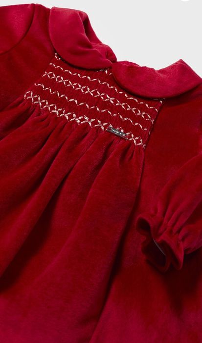Vestido aveludado brilhos Mayoral 12M vermelho