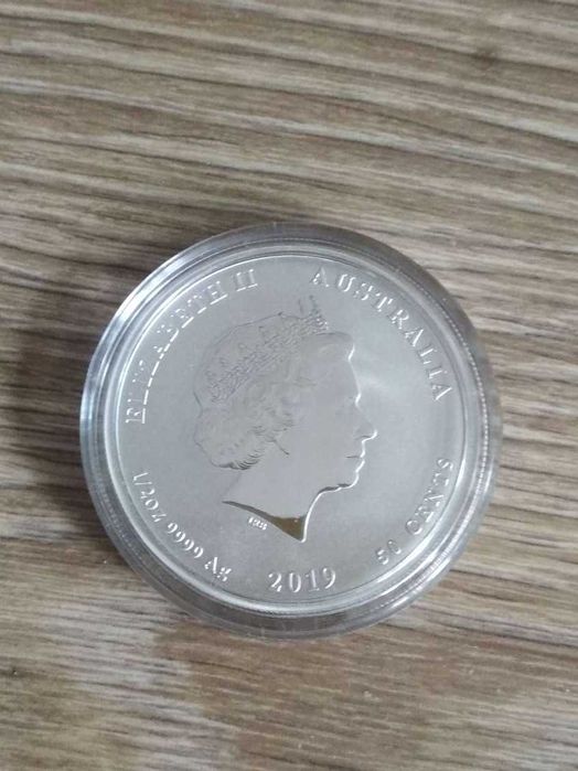 Серебряная монета Австралии "Год Свиньи" 2019, 15,55 г(проба 0,999)