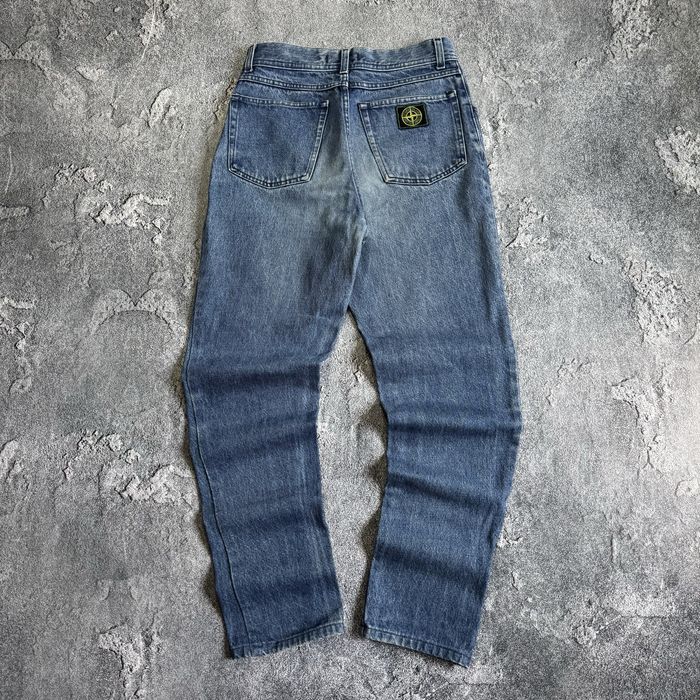Джинси вінтажні stone island patch program green 90's blue , стон