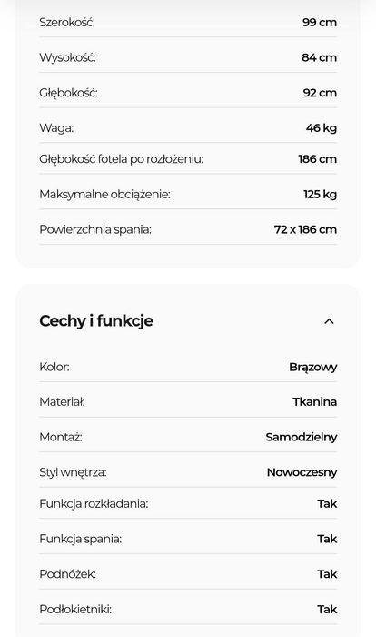 Fotel rozkładany