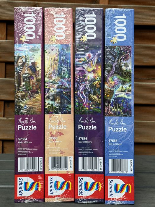 Puzzle 4x 1000 Schmidt NOWE w folii Rose Cat Khan