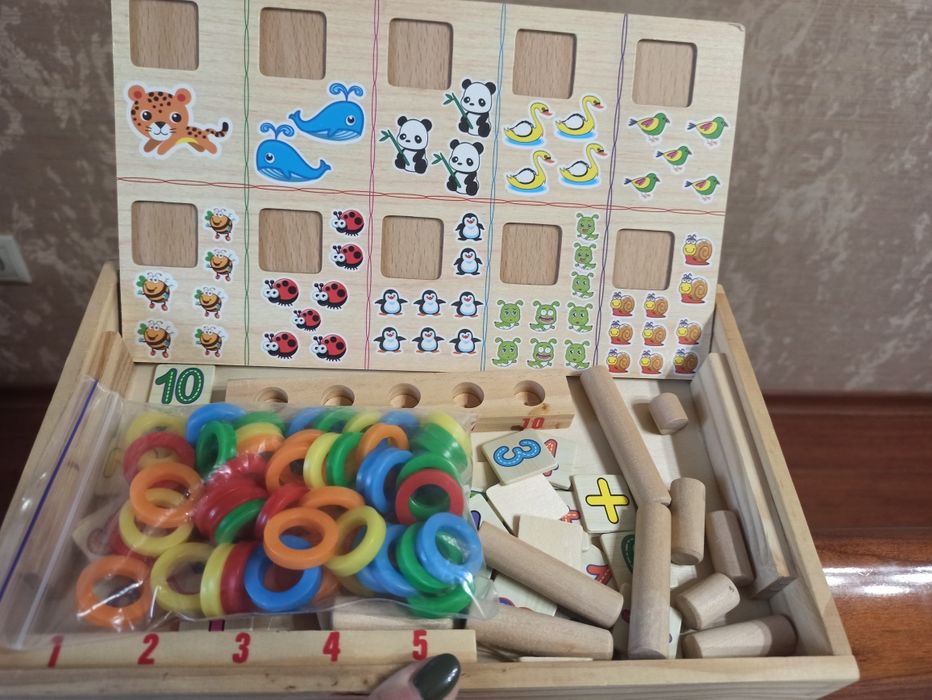 Деревянный набор для обучения математика 2 в 1