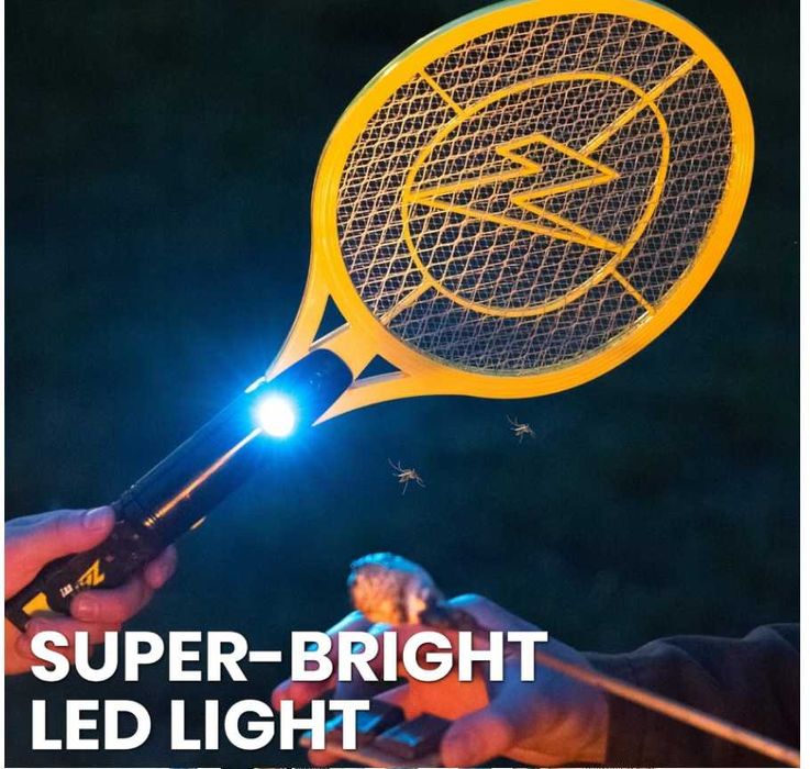 2xMocna Elektryczna ŁAPKA Na KOMARY Muchy 4000V Ze Światłem LED ZAP IT