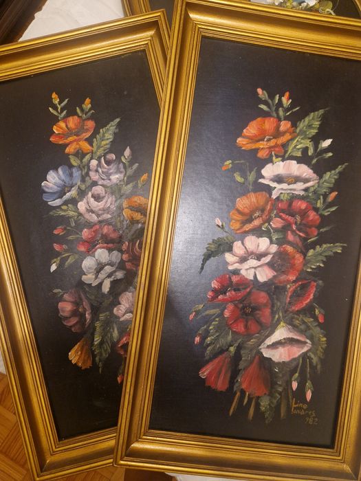 Quadros retangulares a óleo