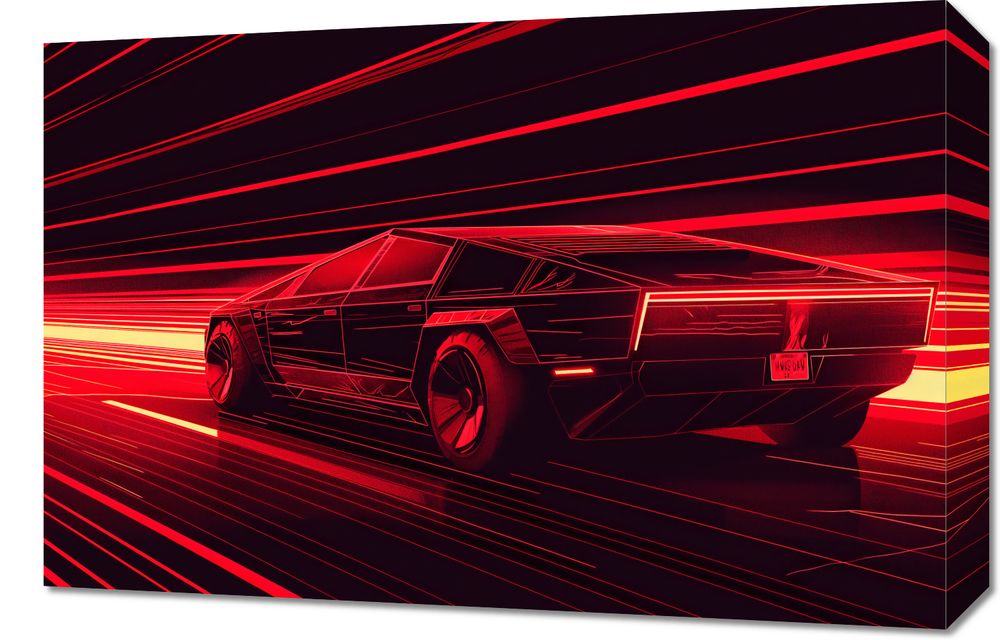 Obraz 60x40cm Prędkość w Czerwonym Neonie