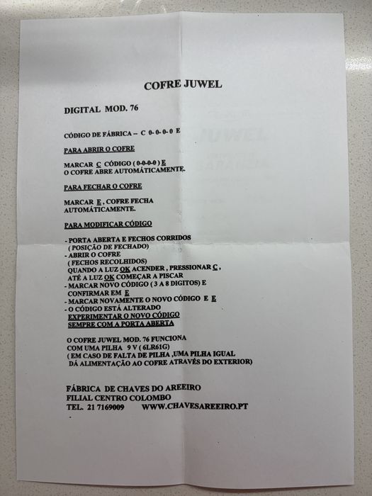 Cofre de móvel Juwel 7636
