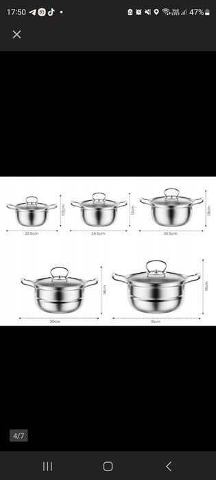 Zestaw garnków nowe