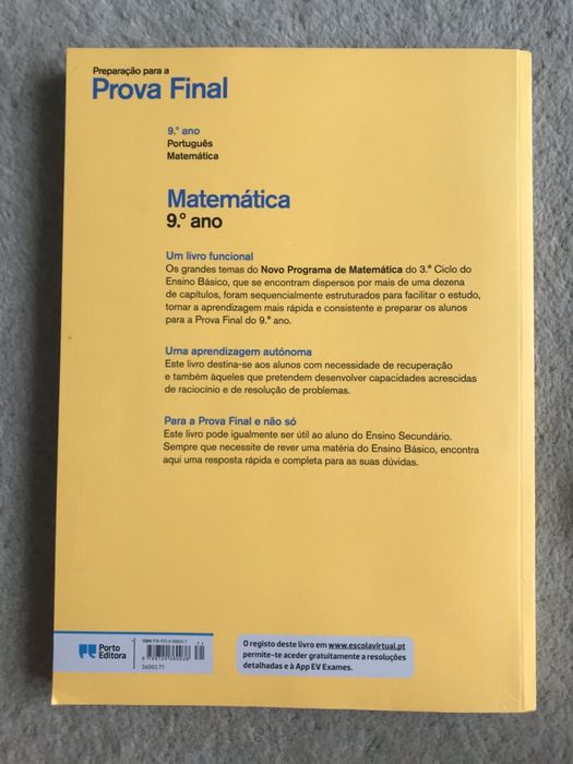 EXAME 9 (Livro novo preparação para a prova final) Matemática