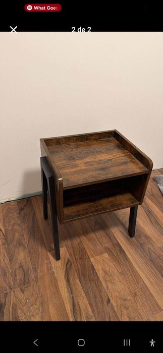 Mesa de Cabeceira Estilo Industrial Loft – Madeira e Ferro