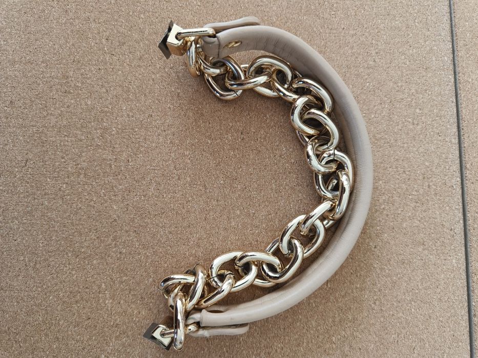 Pasek do torebki beżowy łańcuszek