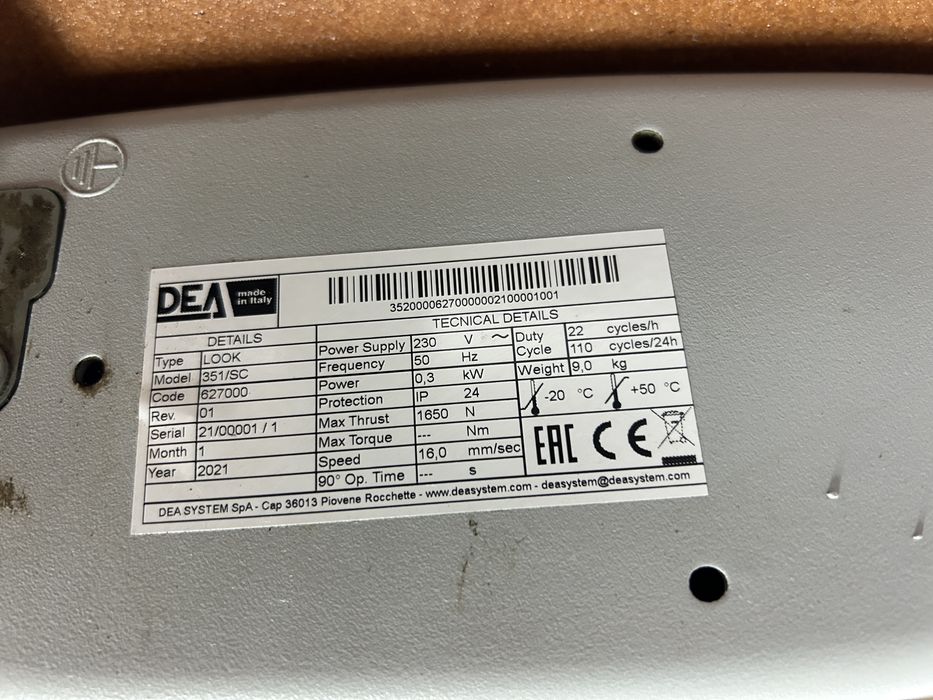 DEA Look 351 - Braços para portão automático