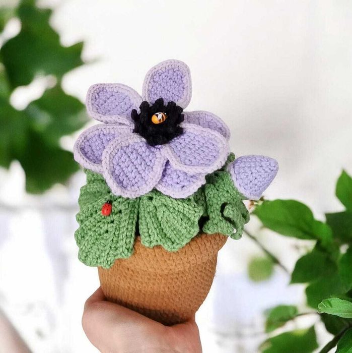 Zawilec na szydełku, kwiaty, anemon handmade