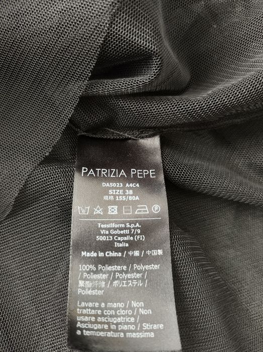 Patrizia Pepe rozmiar S tiulowa tunika bluzka siateczka damska