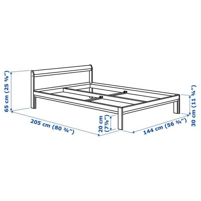 Cama de Casal IKEA em Pinho + Estrado + Colchão (reservada)