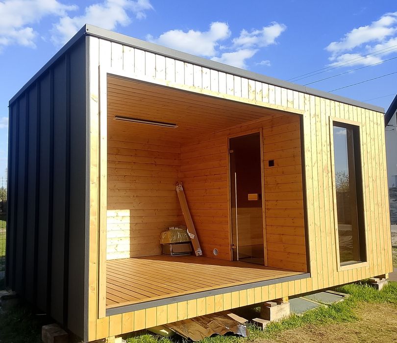 Sauna ogrodowa z miejscem na jakuz zi