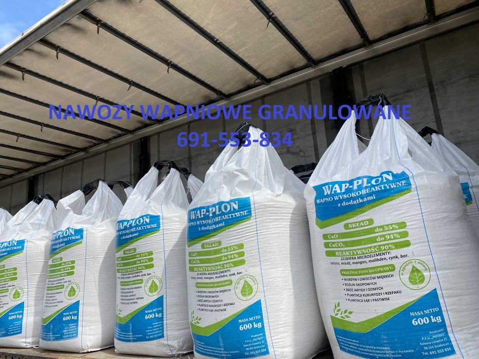 Wapno granulowane Kredowe nawozowe i magnezowe od PRODUCENTA!! Cała PL