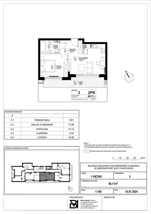 Stacja Olszynka 40,11 m²- 2 pokoje - Widok 3