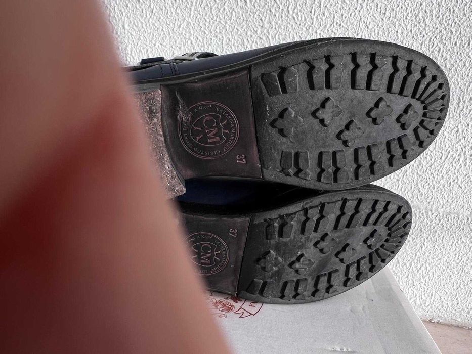 Botins azuis em pele Catarina Martins Shoes