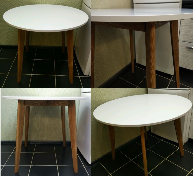 Стіл Кухонний Розкладний Дерев'яний Білий Обідній стол белый