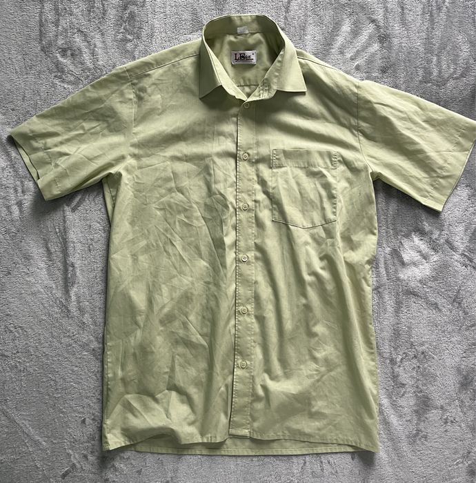 Zielona koszula krótki rękaw męska M 176/182 40 Lemax