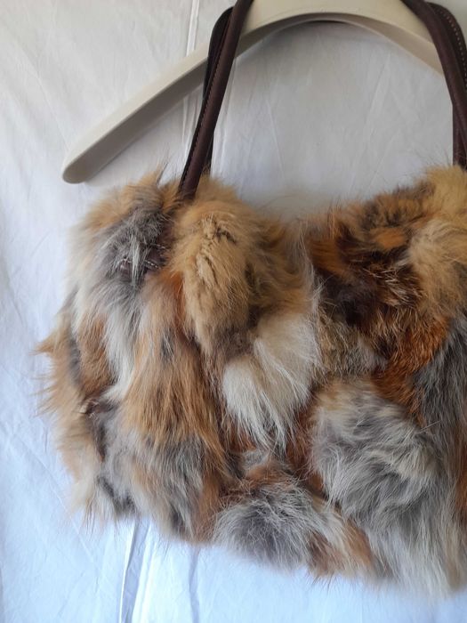 Mala de Mão Vintage em Pêlo de Raposa