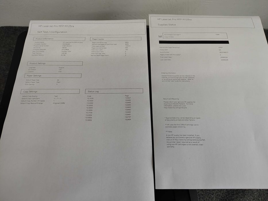 HP Laserjet Pro M125ra, drukarka, ksero, skaner, nowy toner.